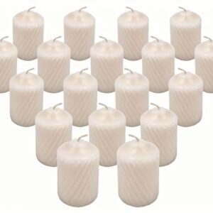 15 Hour Scented Votive Candles 20 Candles Per Box with Texured Finish (Ivory Vanilla Scent)