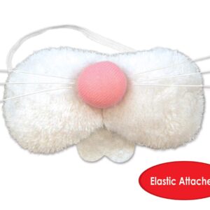 Beistle Plush Fabric Bunny Nose Easter Party Supplies, Halloween Costume Acessory, 5.75", White/Pink