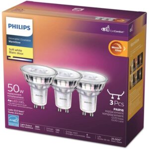 philips led 50w gu10 warmglow 3pk