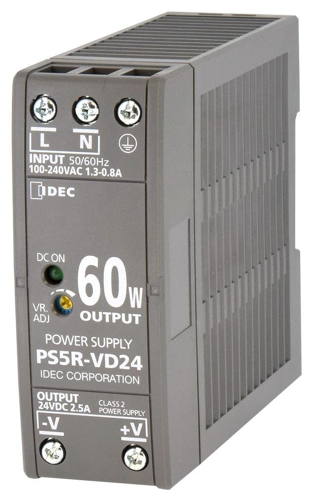 AC/DC DIN Rail Power Supply (PSU), Switching, 1 Output, 60 W, 24 VDC, 2.5 A