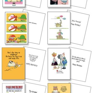 Stonehouse Collection 48 Different Funny Birthday Cards - Assorted Birthday Card Box Set of 48 Card & Envelopes