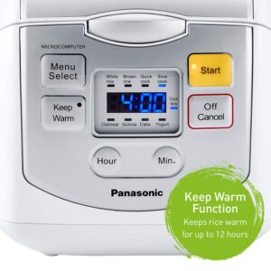 Panasonic SR-ZC075K 4-Cups (Uncooked) Rice Cooker & Multi-Cooker, White