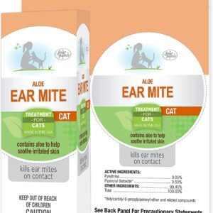 Four Paws 3 Pack of Aloe Ear Mite Treatment for Cats, 0.75 Fluid Ounces Each, Kills on Contact