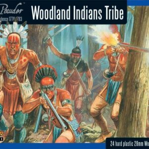 Warlord Black Powder Revolutionary War Native American Woodland Indians Tribe 1:56 Tabletop Miniatures - Plastic Paintable 1700-1900 Soldiers Set, Table Top 28mm Military Minifigures for Adults