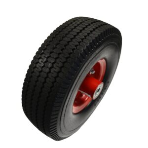 10" Flat Free Hand Truck Tire 4.10/3.50-4 (Hard Foam Design)