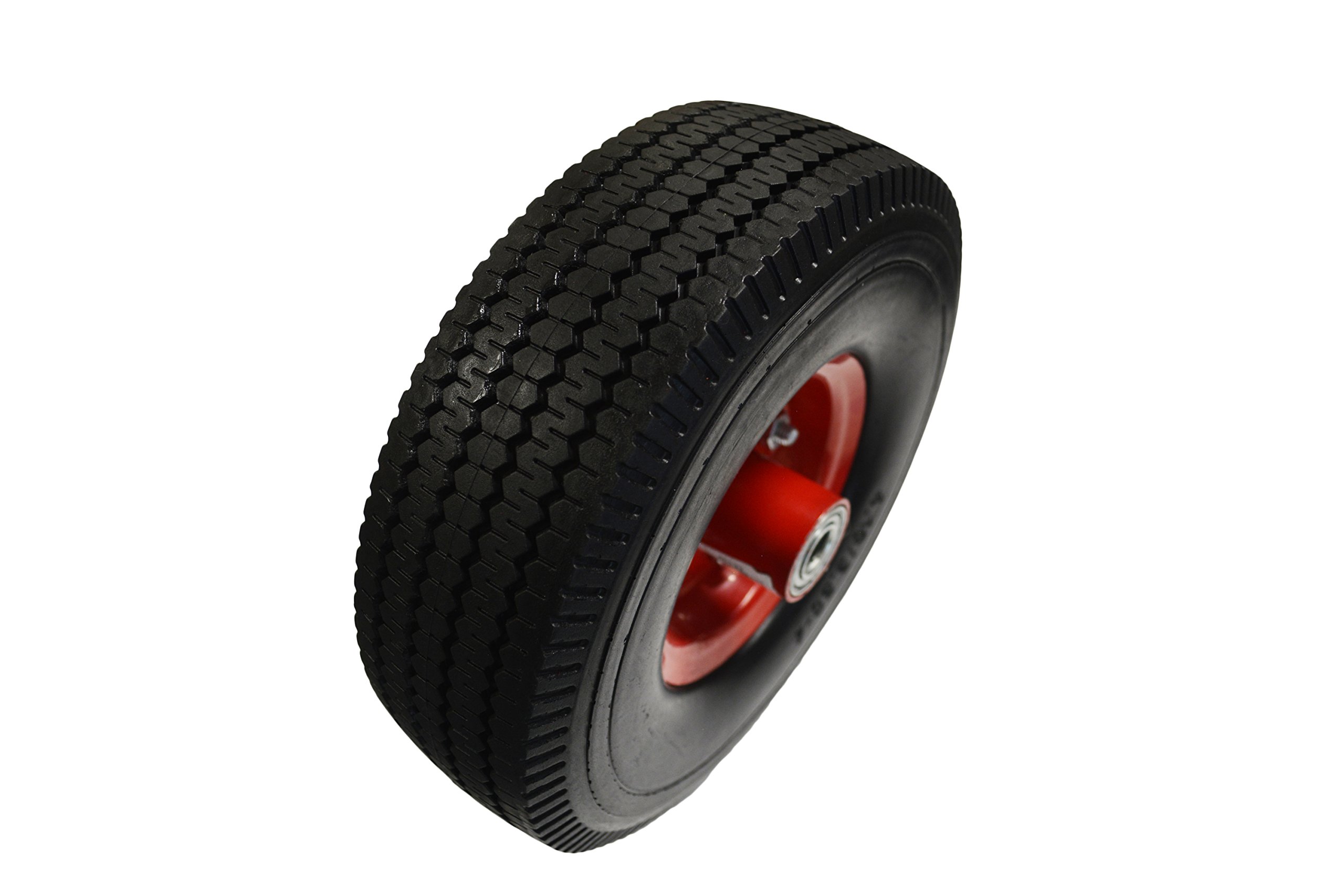 10" Flat Free Hand Truck Tire 4.10/3.50-4 (Hard Foam Design)