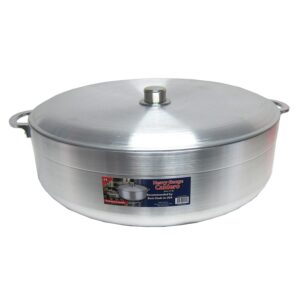 uniware heave duty aluminum calderon/pot with aluminum lid cover, silver (28.5 qt)