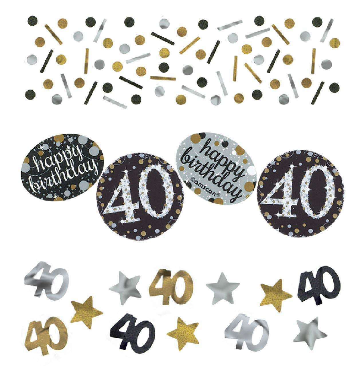 Over the Hill 'Sparkling Celebration' 40th Birthday Confetti Value Pack (3 types)