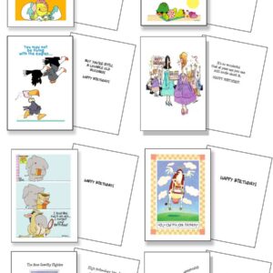 Stonehouse Collection 48 Different Funny Birthday Cards - Assorted Birthday Card Box Set of 48 Card & Envelopes