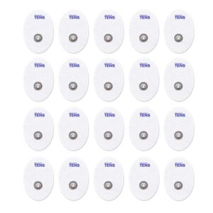 tens electrodes, premium quality small replacement pads for tens units, 10 pairs of snap tens unit electrodes (20 tens unit pads), 1.57 inch (4cm) x 1.18 inch (3cm), discount tens brand