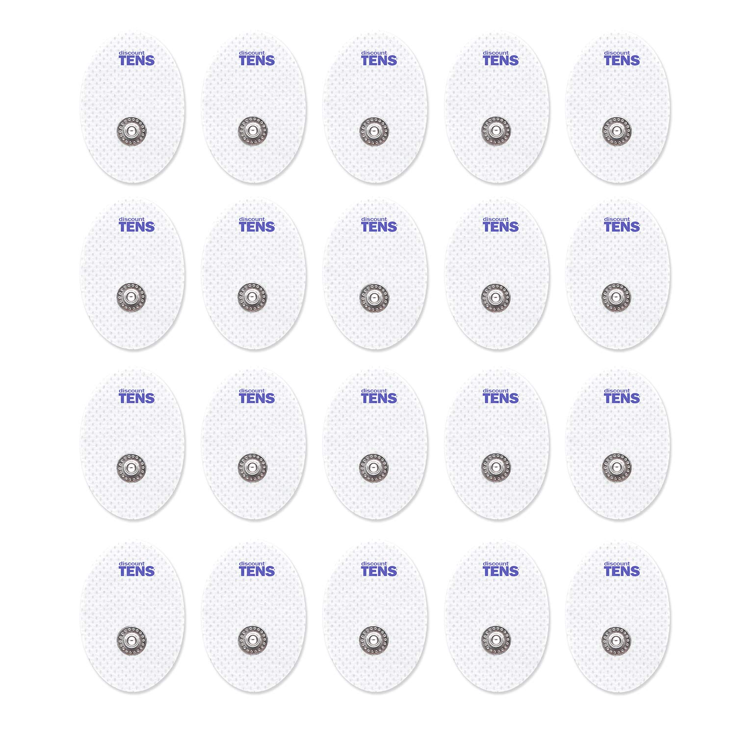 TENS Electrodes, Premium Quality Small Replacement Pads for TENS Units, 10 Pairs of Snap TENS Unit Electrodes (20 TENS Unit Pads), 1.57 inch (4cm) x 1.18 inch (3cm), Discount TENS Brand