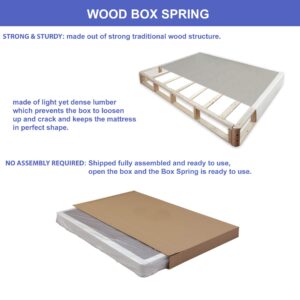 Spinal Solution 4-Inch Wood Split Low Profile Traditional Box Spring/Foundation for Mattress Set, Full, 1