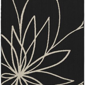 Garland Rug Grand Floral Area Rug, 5 x 7, Black/Ivory