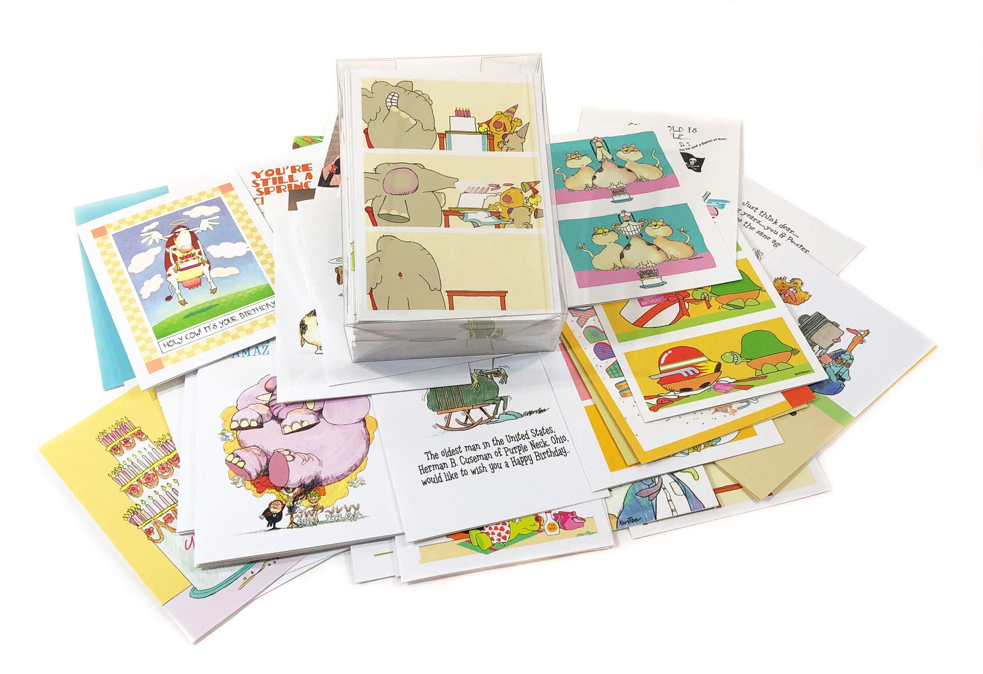 Stonehouse Collection 48 Different Funny Birthday Cards - Assorted Birthday Card Box Set of 48 Card & Envelopes