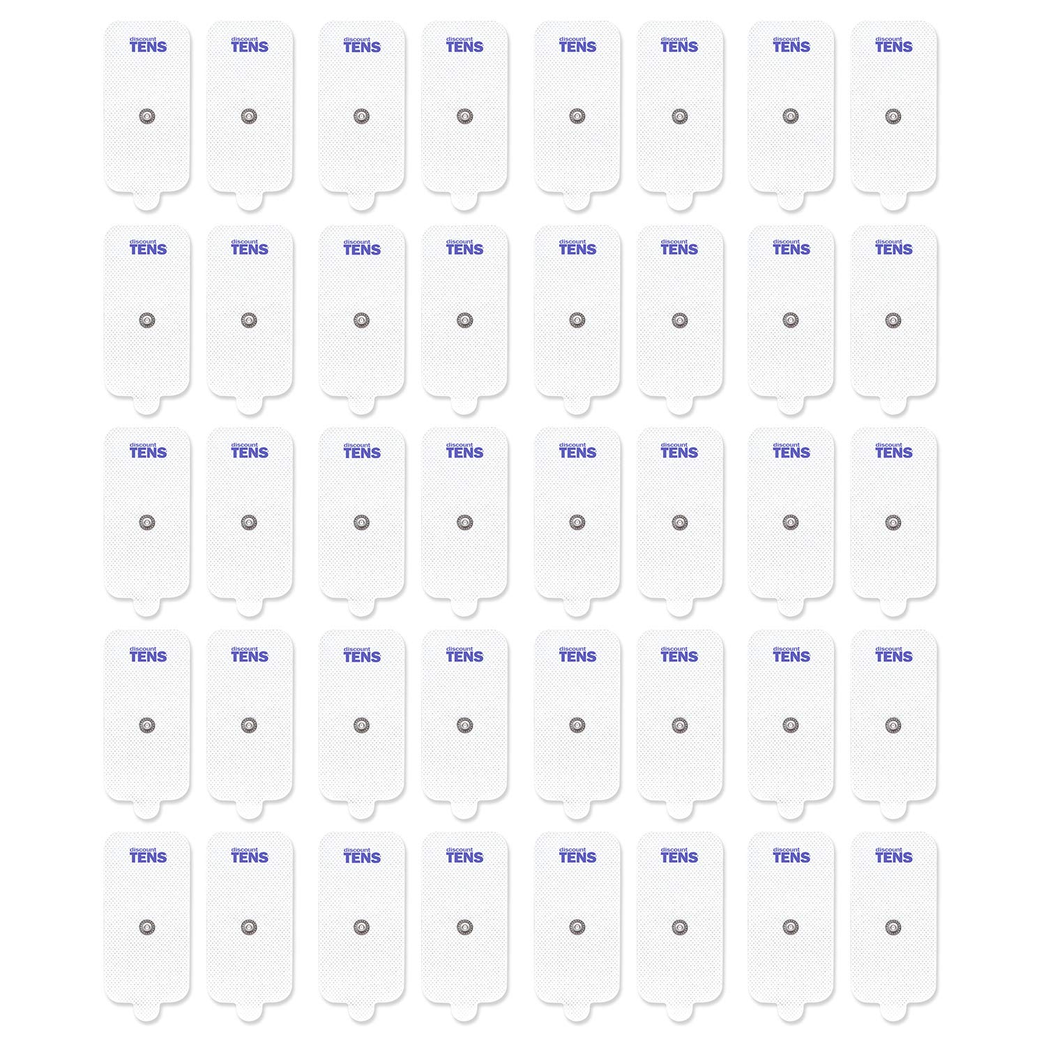 TENS Electrodes, Premium Quality XL Replacement Pads for TENS Units, 20 Pairs of Snap TENS Unit Electrodes (40 TENS Unit Pads), 2 inch x 4 inch, Discount TENS Brand