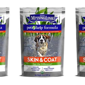 The Missing Link 3 Pack of Pet Kelp Formula, 8 Ounces Each, Superfood Supplement for Dogs, Skin and Coat