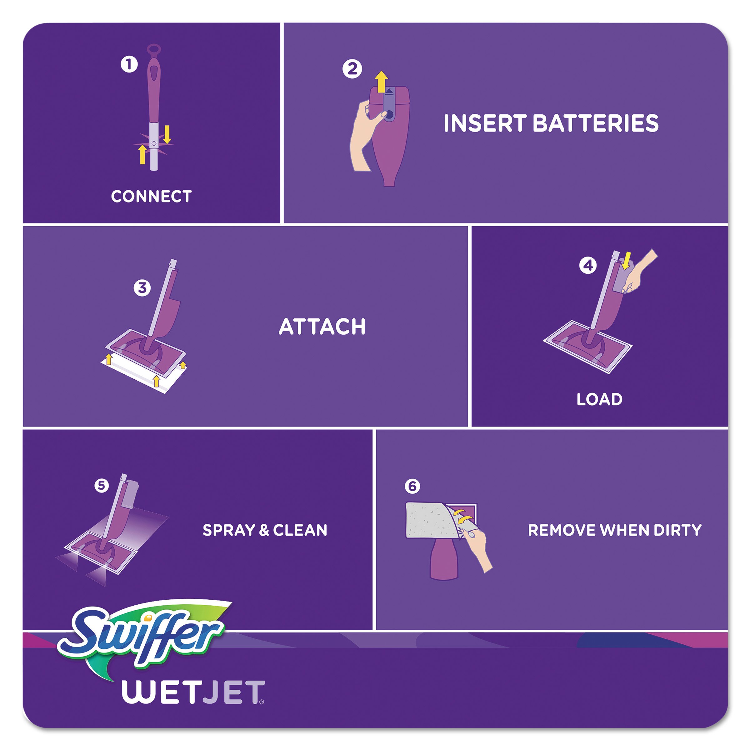 Swiffer Wetjet System Refill Cloths, 11.3" X 5.4", White, 24/box