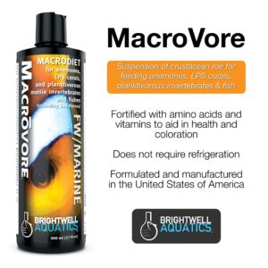 Brightwell Aquatics Macrovore - Food for Anemones, LPS Corals & Planktivorous Motile invertebrates & Fishes, 2 Liter