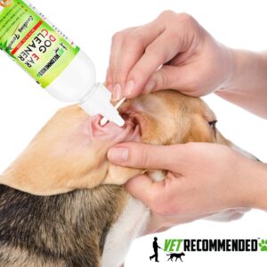 Vet Recommended Dog Ear Cleanser with Natural Aloe Vera for Dog Ear Cleaning (8oz/240ml).