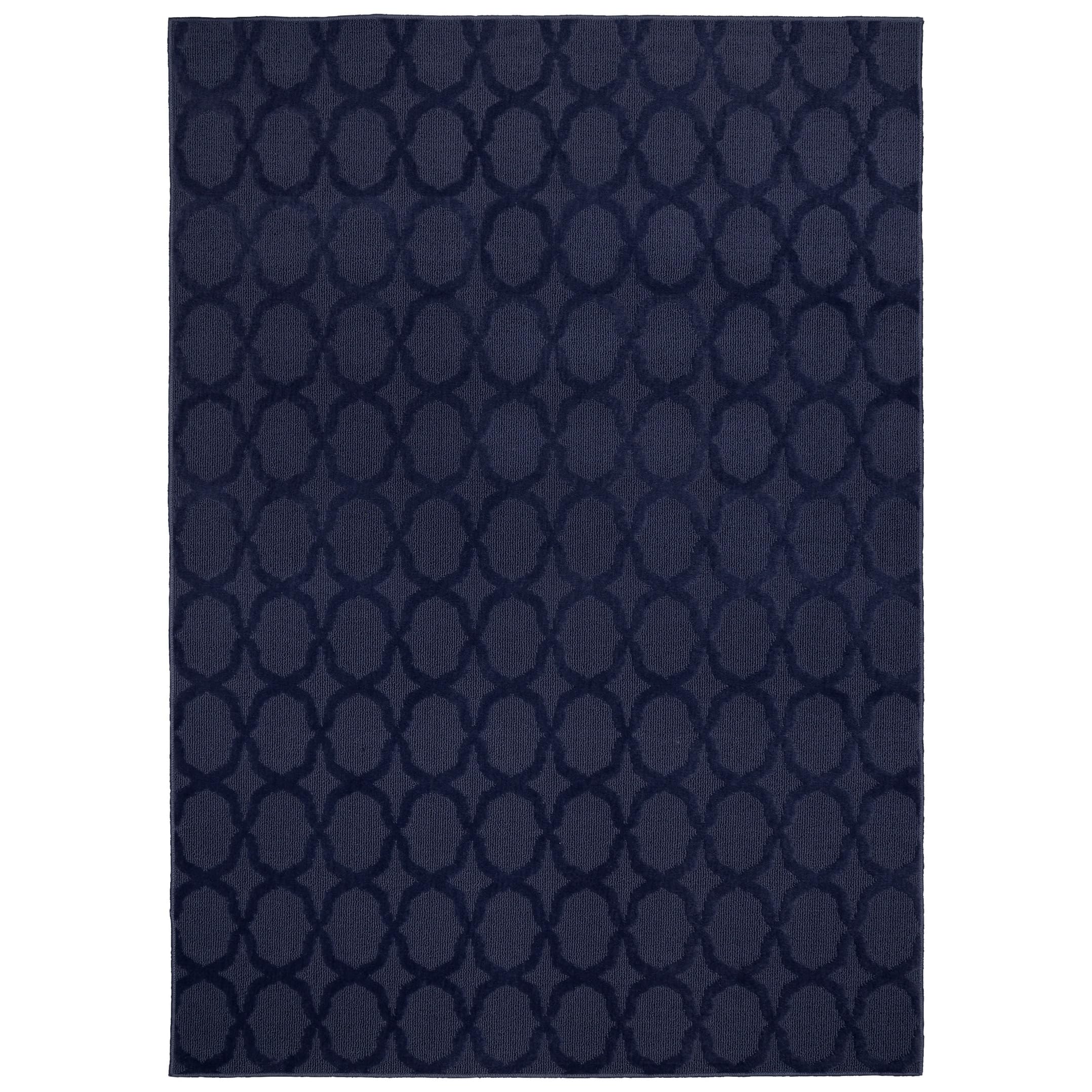 Garland Rug Sparta 5 Ft. X 7 Ft. Non Slip Polypropylene Indigo Area Rug - Ideal for Living Rooms & Hallways, Stylish & Durable for High-Traffic Areas