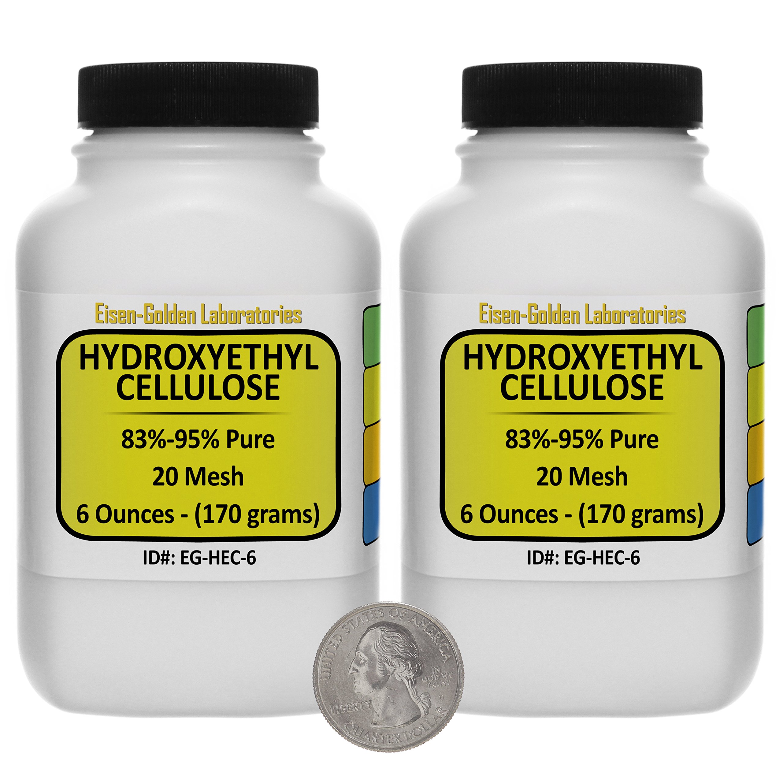 Hydroxyethyl Cellulose [HEC] Reagent Grade Powder 12 Oz in Two Space-Saver Bottles