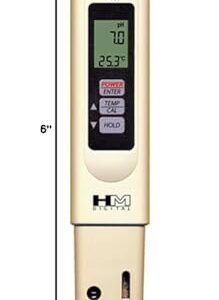 HM Digital PH Meter PH-80 Handheld Water Resistant Water Quality Tester Pen with ATC for Hydroponics Gardening Aquariums Reefs Pools Spas Water Treatment Drinking Water