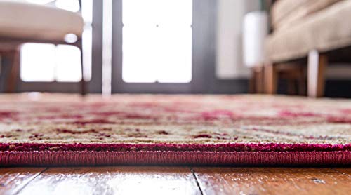 Unique Loom Voyage Collection Traditional Oriental Classic Intricate Floral Design Area Rug, 4 ft x 6 ft, Red/Ivory