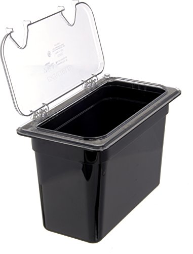 Carlisle FoodService Products Storplus Food Pan, Food Storage Container with Spoonable Corners for Catering, Buffets, Restaurants, Polycarbonate (Pc), 1/3 Size 8 Inches Deep, Black