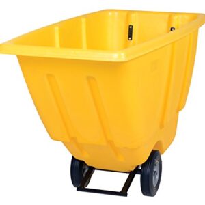 Vestil TDT-50-LD-YELLOW Plastic Light Duty Tilt Truck 1/2 Cubic Yard 450 Lb. Capacity Yellow