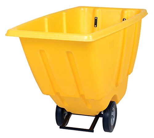 Vestil TDT-50-LD-YELLOW Plastic Light Duty Tilt Truck 1/2 Cubic Yard 450 Lb. Capacity Yellow