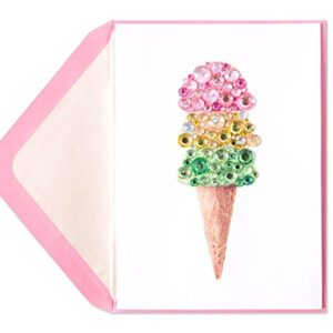 Papyrus Birthday Card Jeweled Ice Cream