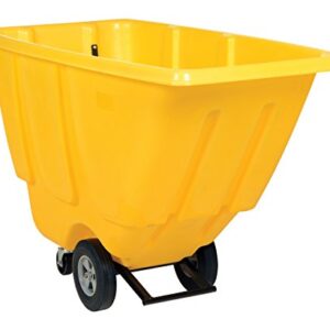 Vestil TDT-50-LD-YELLOW Plastic Light Duty Tilt Truck 1/2 Cubic Yard 450 Lb. Capacity Yellow