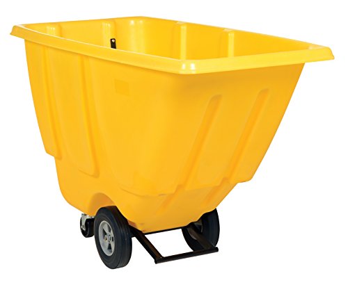 Vestil TDT-50-LD-YELLOW Plastic Light Duty Tilt Truck 1/2 Cubic Yard 450 Lb. Capacity Yellow