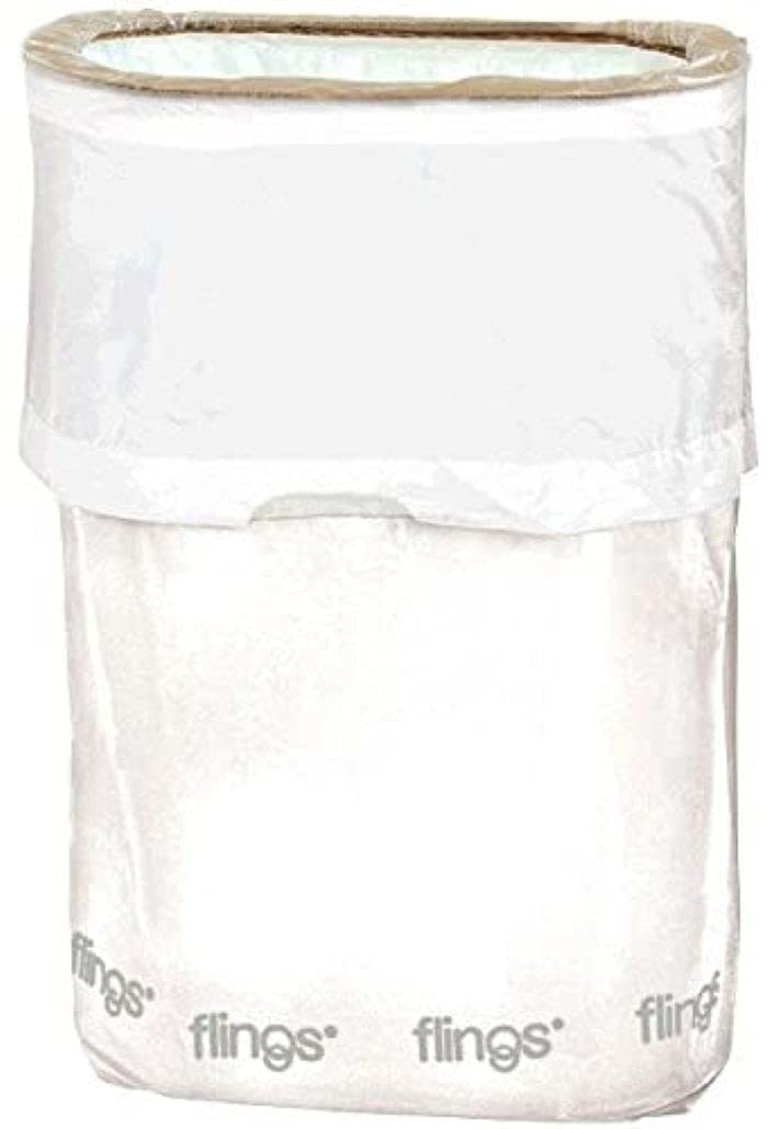 Flings® Bin Disposable Trash Can for Parties - 13 Gallon Plastic Pop Up Garbage Can (1 Pc) Perfect Solution for Waste at Events and Parties - White