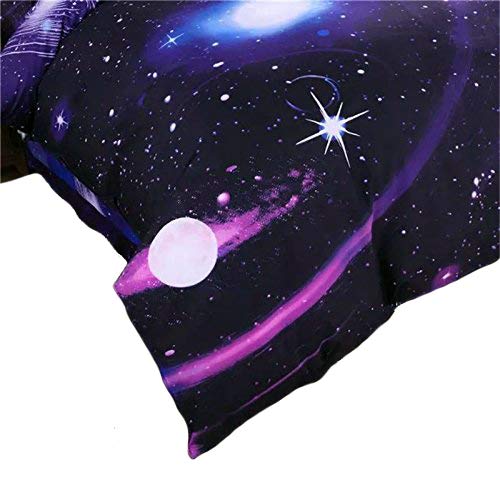 Suncloris,3D Shining Blue Galaxy Star Queen Size 4pc Bedding Sets1 * Duvet Cover 1 * Flat Sheet 2 * Pillowcase (no Comforter Inside) (Queen, Flat Sheet)