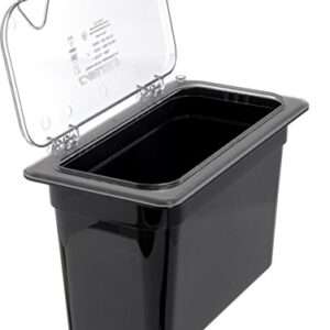 Carlisle FoodService Products Storplus Food Pan, Food Storage Container with Spoonable Corners for Catering, Buffets, Restaurants, Polycarbonate (Pc), 1/3 Size 8 Inches Deep, Black