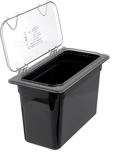 Carlisle FoodService Products Storplus Food Pan, Food Storage Container with Spoonable Corners for Catering, Buffets, Restaurants, Polycarbonate (Pc), 1/3 Size 8 Inches Deep, Black