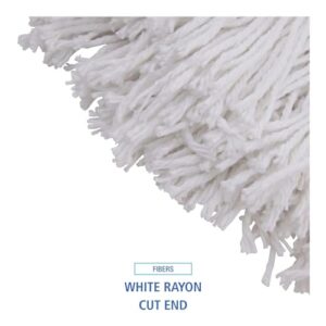 Boardwalk Premium Cut-End Wet Mop Heads, Rayon, 16oz, White, 12/Carton