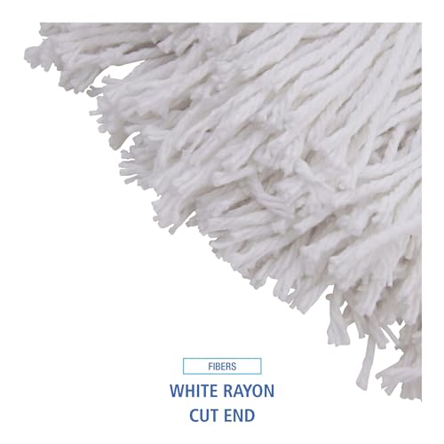 Boardwalk Premium Cut-End Wet Mop Heads, Rayon, 16oz, White, 12/Carton