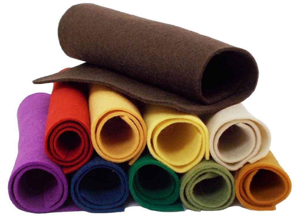 100% Wool Craft Felt - 14 Sheet Package - from National NonWovens Co.