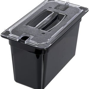 Carlisle FoodService Products Storplus Food Pan, Food Storage Container with Spoonable Corners for Catering, Buffets, Restaurants, Polycarbonate (Pc), 1/3 Size 8 Inches Deep, Black