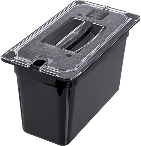 Carlisle FoodService Products Storplus Food Pan, Food Storage Container with Spoonable Corners for Catering, Buffets, Restaurants, Polycarbonate (Pc), 1/3 Size 8 Inches Deep, Black