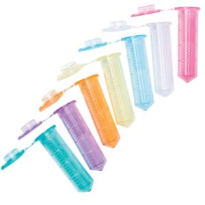 2.0ml Microcentrifuge Tubes, Assorted, Boilproof, Polypropylene, 1 Bag of 500 Tubes/Unit