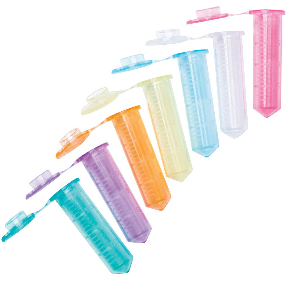 2.0ml Microcentrifuge Tubes, Assorted, Boilproof, Polypropylene, 1 Bag of 500 Tubes/Unit