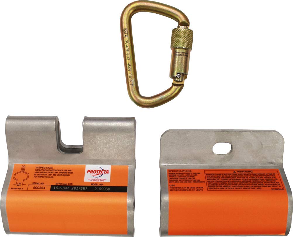 3M Protecta Raildog Hi-Vis Sliding Rail Anchor 2199938, Orange, 1 Ea/Case