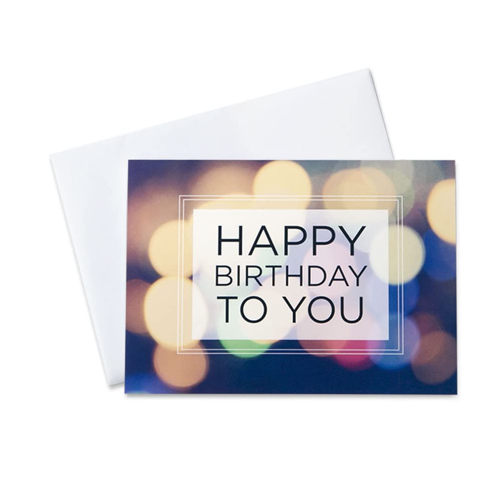 CEO Cards - Birthday Greeting Cards (Colorful Lights), 5x7 Inches, 25 Cards & 26 White Envelopes (B1603)