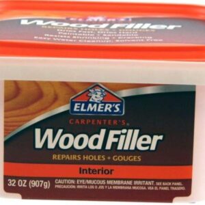 Elmer's E842L Carpenter's Interior Wood Filler; 32 Ounce; Ideal for Repairing Holes, Dents, Scratches, Gouges and Defects On Any Wood, Wallboard, Molding or Painted Surface; Pack of 5