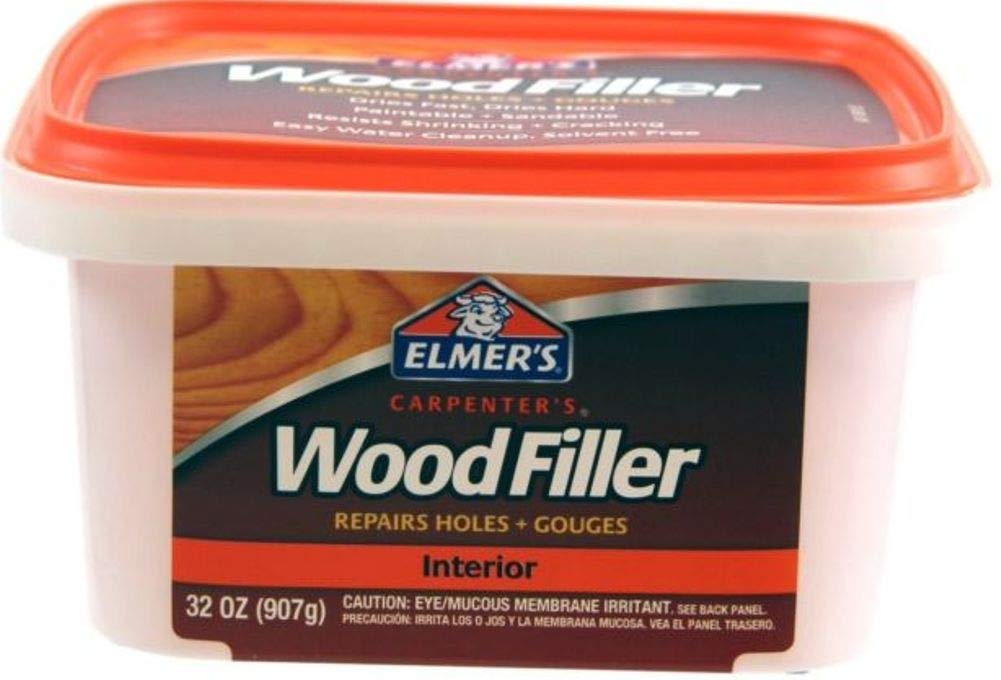 Elmer's E842L Carpenter's Interior Wood Filler; 32 Ounce; Ideal for Repairing Holes, Dents, Scratches, Gouges and Defects On Any Wood, Wallboard, Molding or Painted Surface; Pack of 5