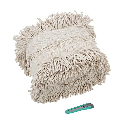 Boardwalk BWKFF40 5 in. Flash Forty Disposable Cotton Dustmop - Natural