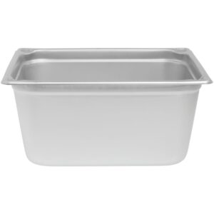 vollrath super pan transport, 1/2 size, 6" deep, reinforced corners, anti-jamming design, type 304 stainless steel, 20 gauge, nsf, made in usa, 30265